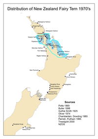 Fairy Tern distribution 1970s. 